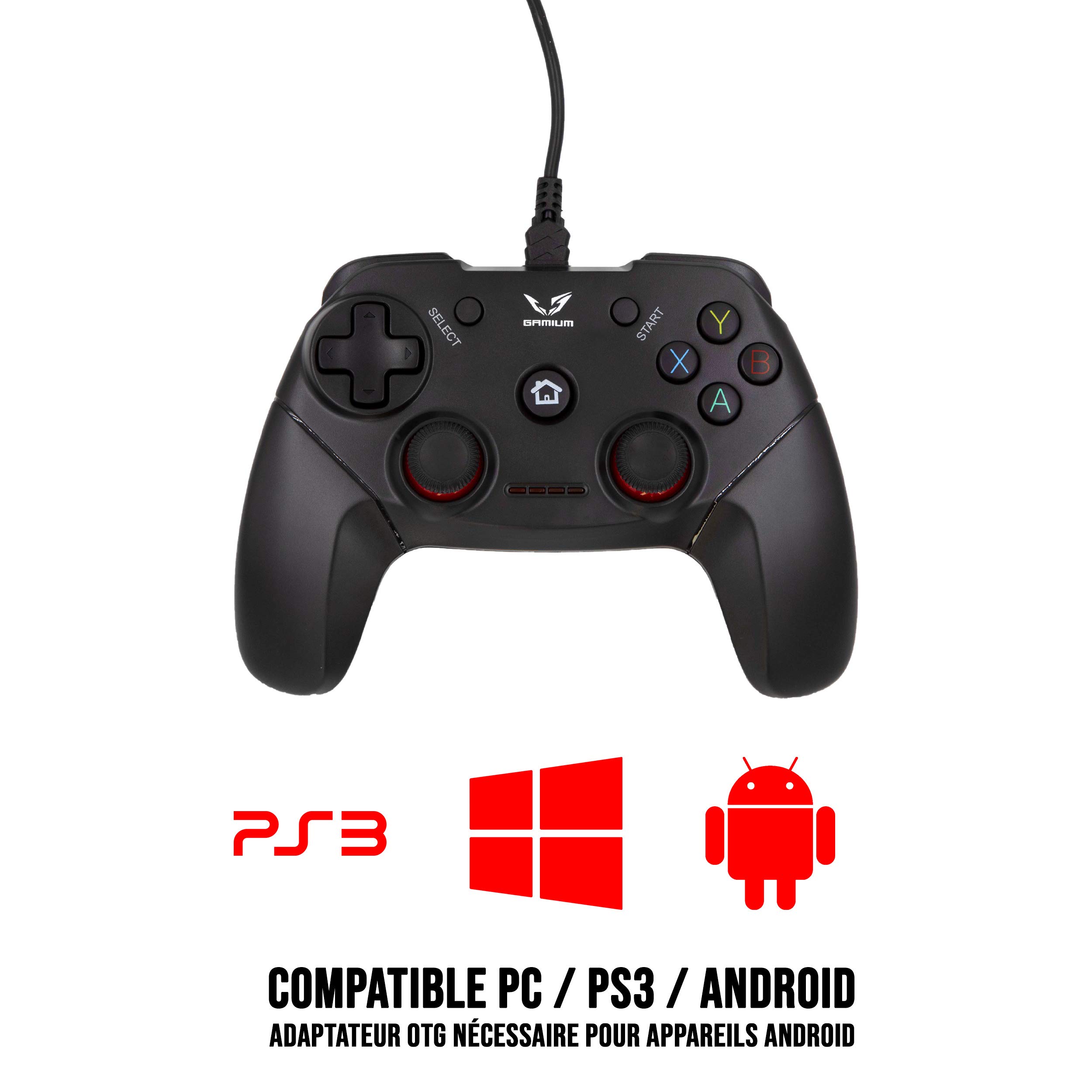 WE GAMIUM manette PS3 filaire USB câble 1,8 m 12 boutons