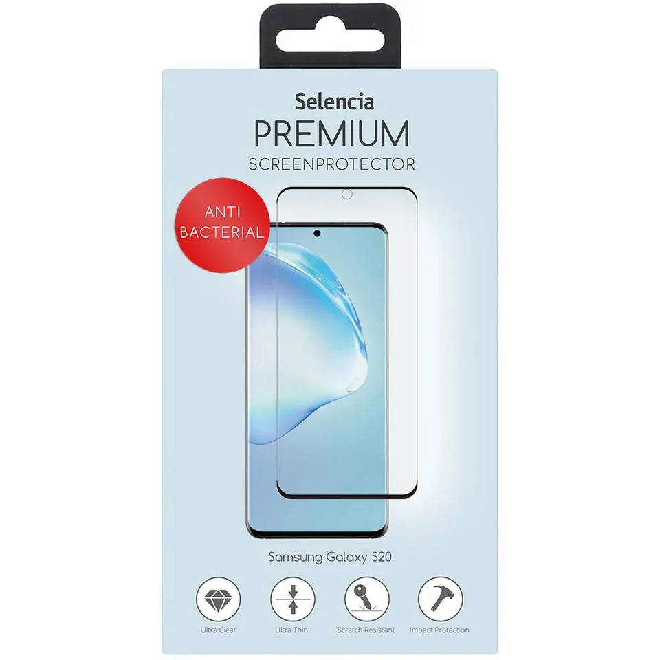 SELENCIA Protection d'écran Galaxy S20, verre trempé antibactérien