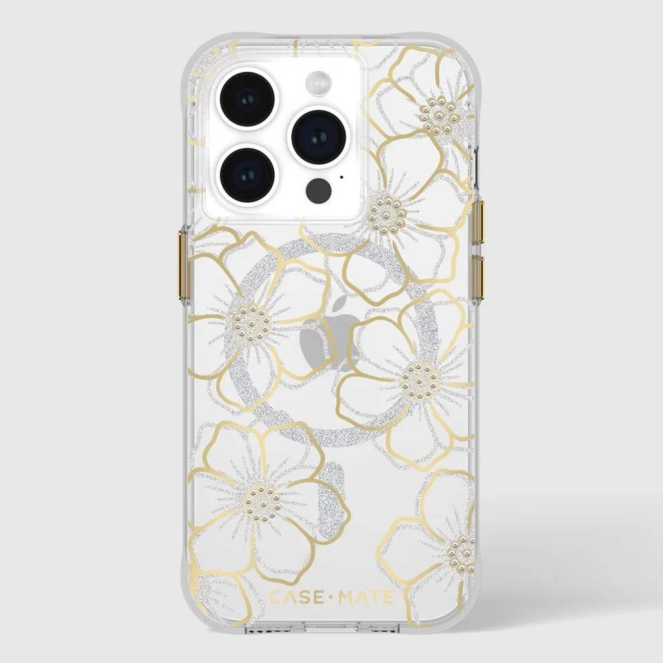 CASE-MATE Phone Cases Floral Gems MagSafe coque iPhone 15 Pro à fleurs