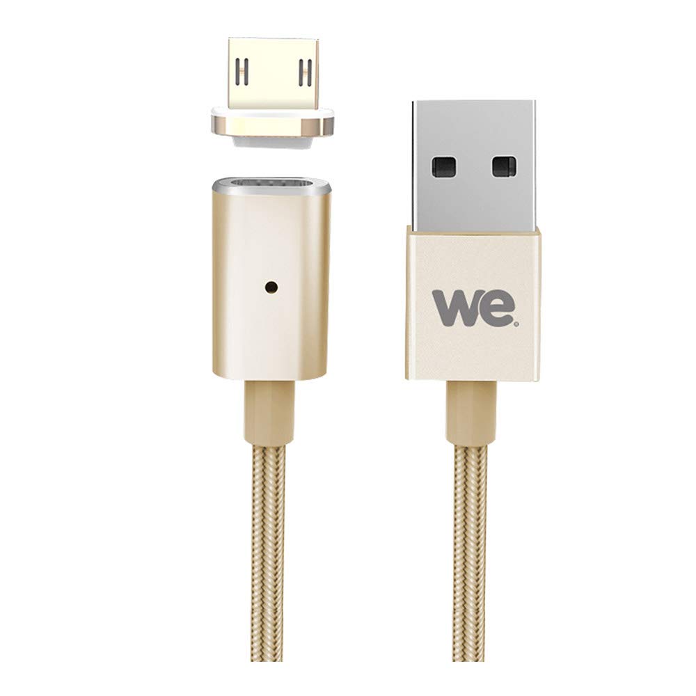 WE Cables Câble magnétique Micro USB 1 m argent nylon tressé