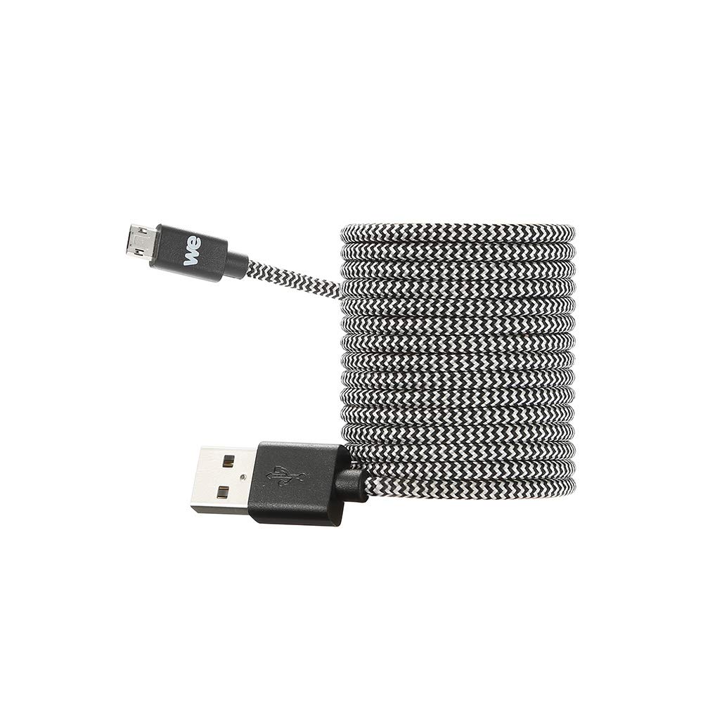 WE Cables câble USB Micro USB nylon tressé 2 m noir et blanc