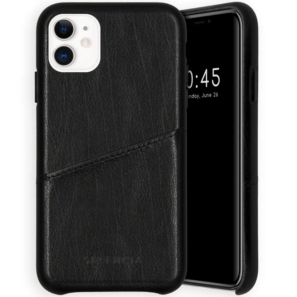 SELENCIA Vayu étui iPhone 11 noir avec porte-carte et Qi
