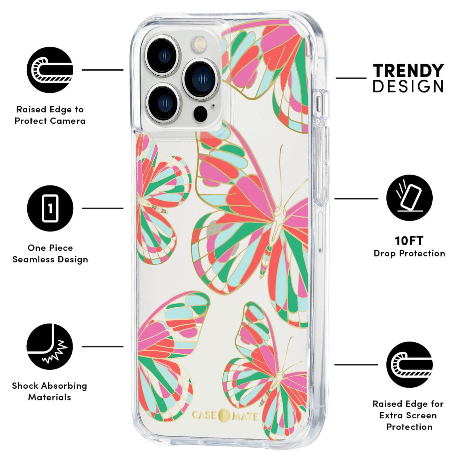 CASE-MATE Phone Cases Butterflies coque iPhone 13 Pro Butterflies antichoc