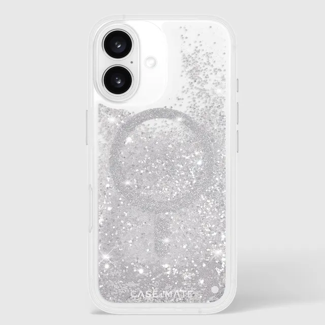 CASE-MATE Phone Cases Waterfall Silver MagSafe coque iPhone 16 argentée