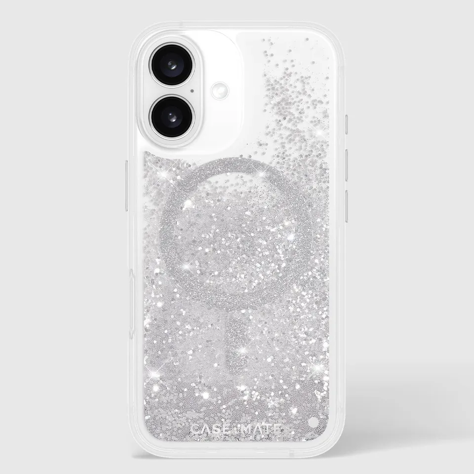 CASE-MATE Phone Cases Waterfall Silver MagSafe coque iPhone 16 argentée