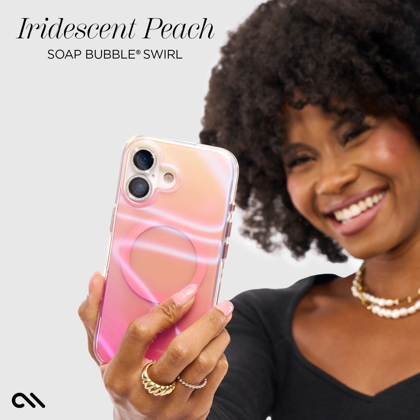 CASE-MATE Phone Cases Peach Soap Bubble MagSafe coque iPhone 17 irisée