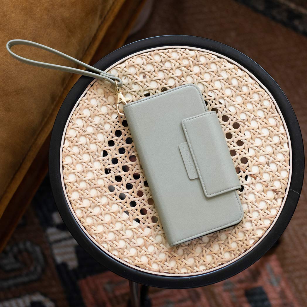 SELENCIA Étui à rabat Surya iPhone XR gris étui 2 en 1 4 cartes RFID