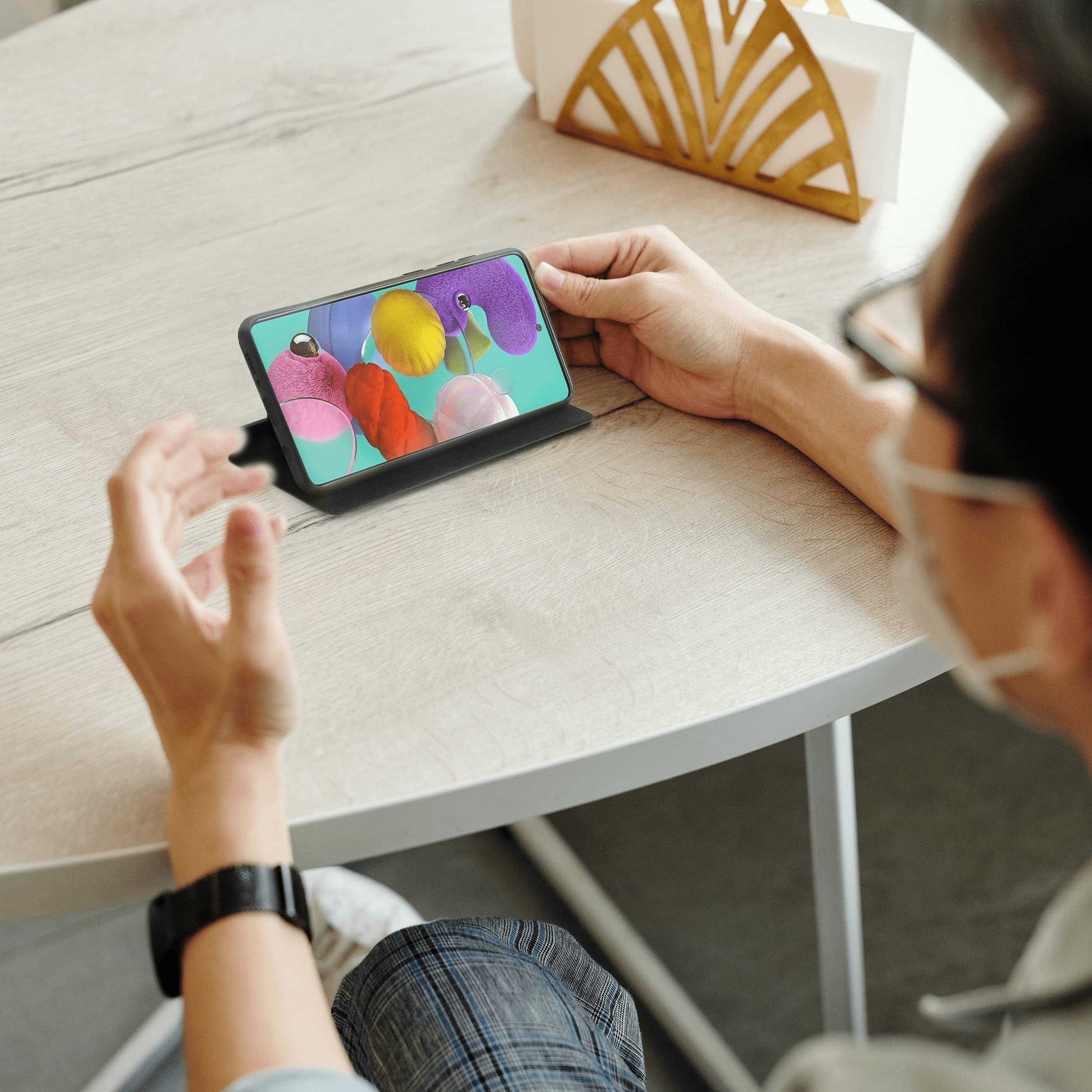 WE Accessoires Smartphone Galaxy A21 étui, rabat magnétique