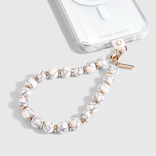 CASE-MATE Phone Accessories White Marble Phone Charm dragonne téléphone White Marble, mains libres