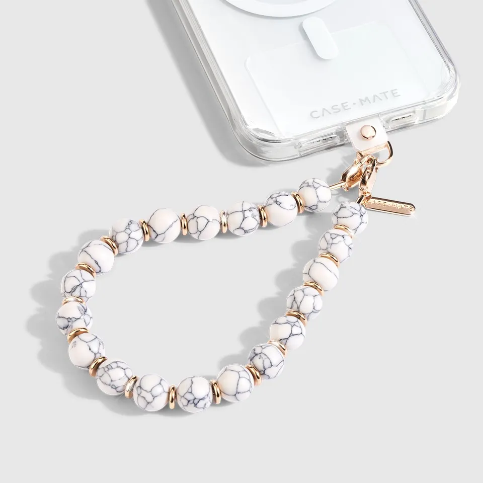 CASE-MATE Phone Accessories White Marble Phone Charm dragonne téléphone White Marble, mains libres