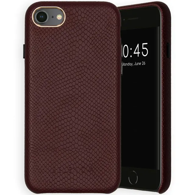 SELENCIA Gaia coque arrière iPhone SE 2020/8/7/6 rouge foncé serpent Qi