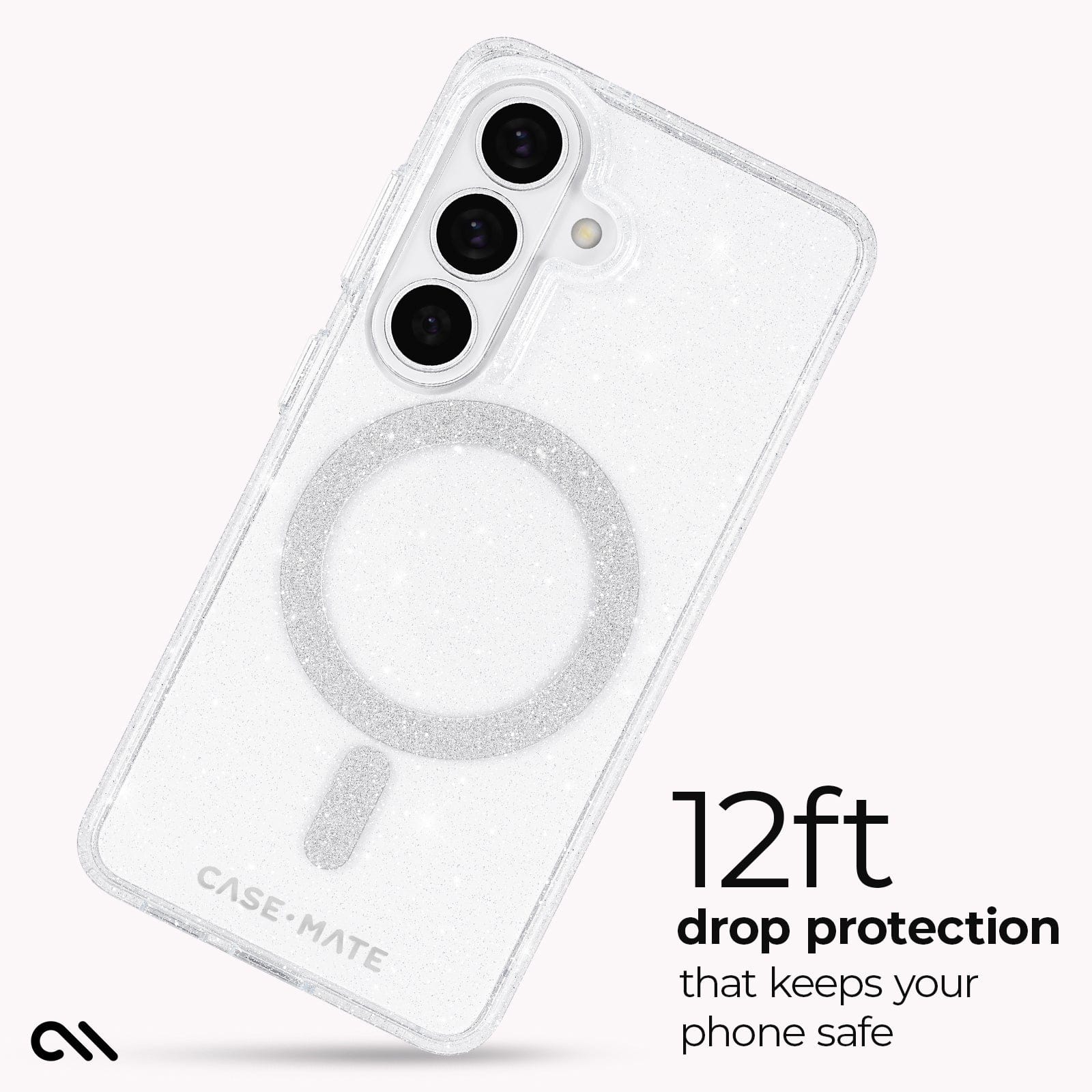 CASE-MATE Phone Cases Sheer Twinkle Silver with Magnet coque Galaxy S26 argentée