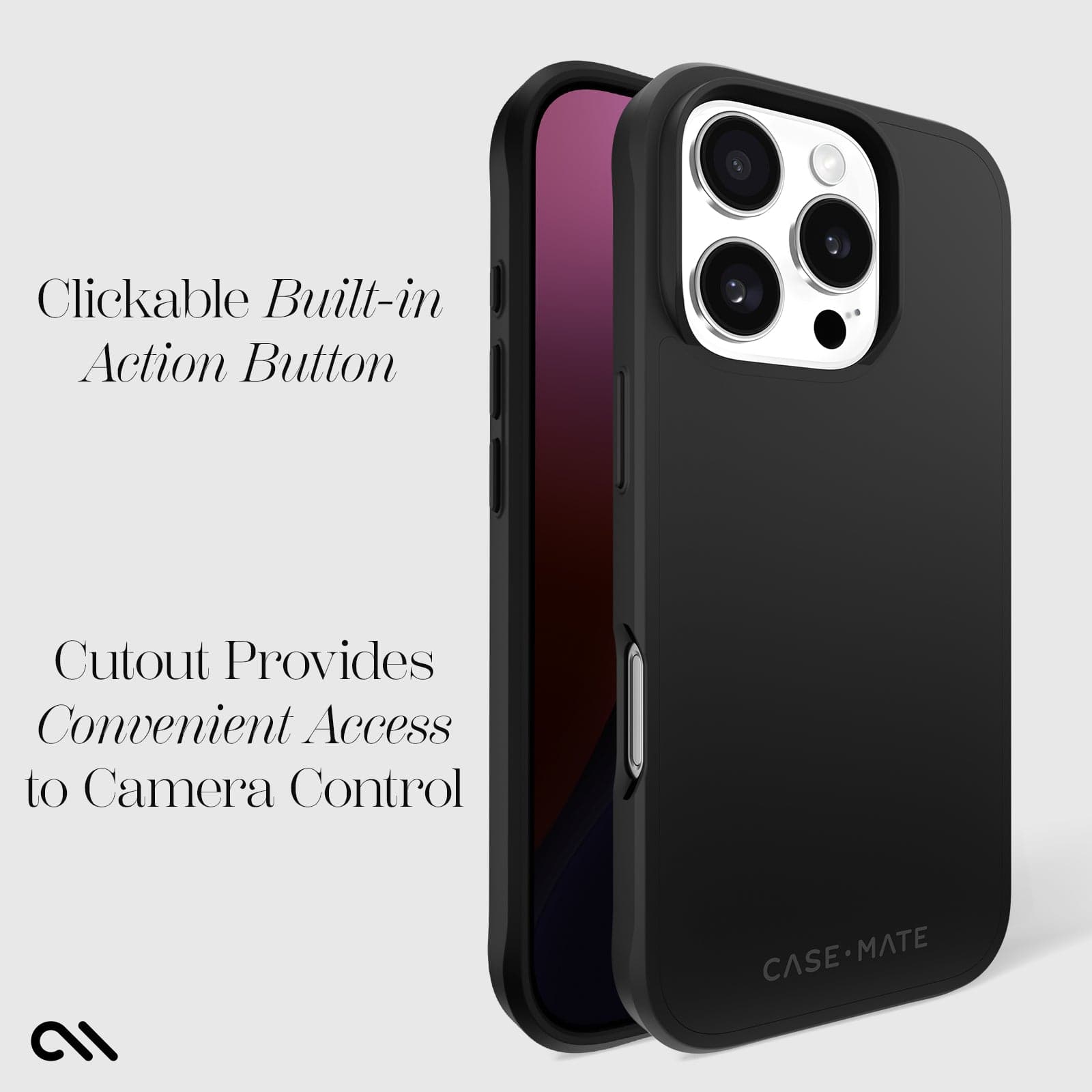 CASE-MATE Phone Cases Tough Black MagSafe coque iPhone 16 Pro noire