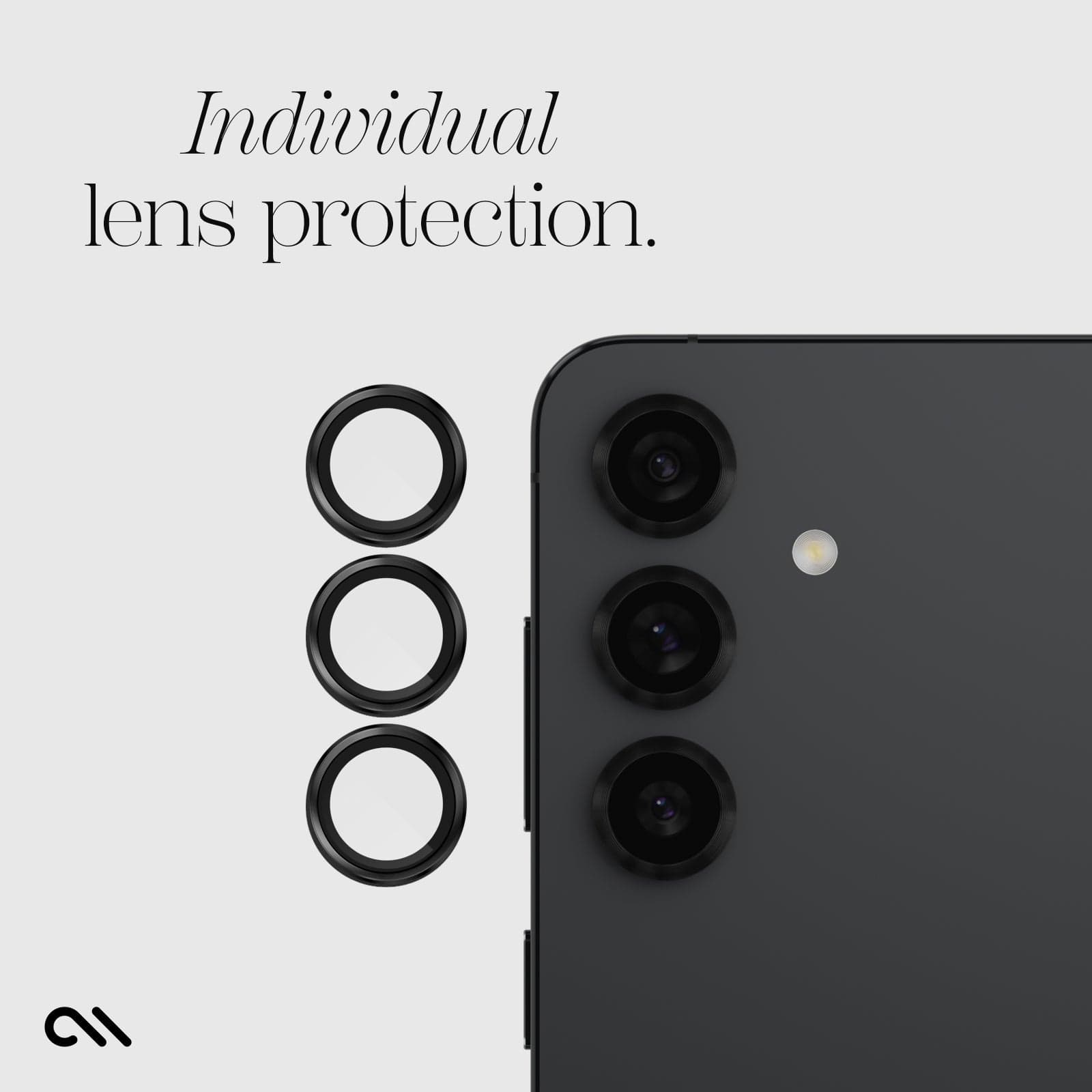 CASE-MATE Lens Protectors Camera Lens Protector protection Galaxy S25 noir verre trempé