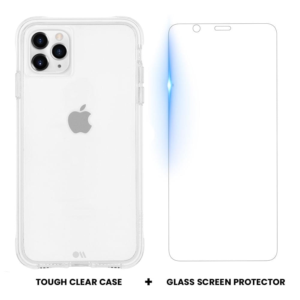 CASE-MATE Phone Cases Tough Clear Case + Screen Protector iPhone 11 Pro coque transparente