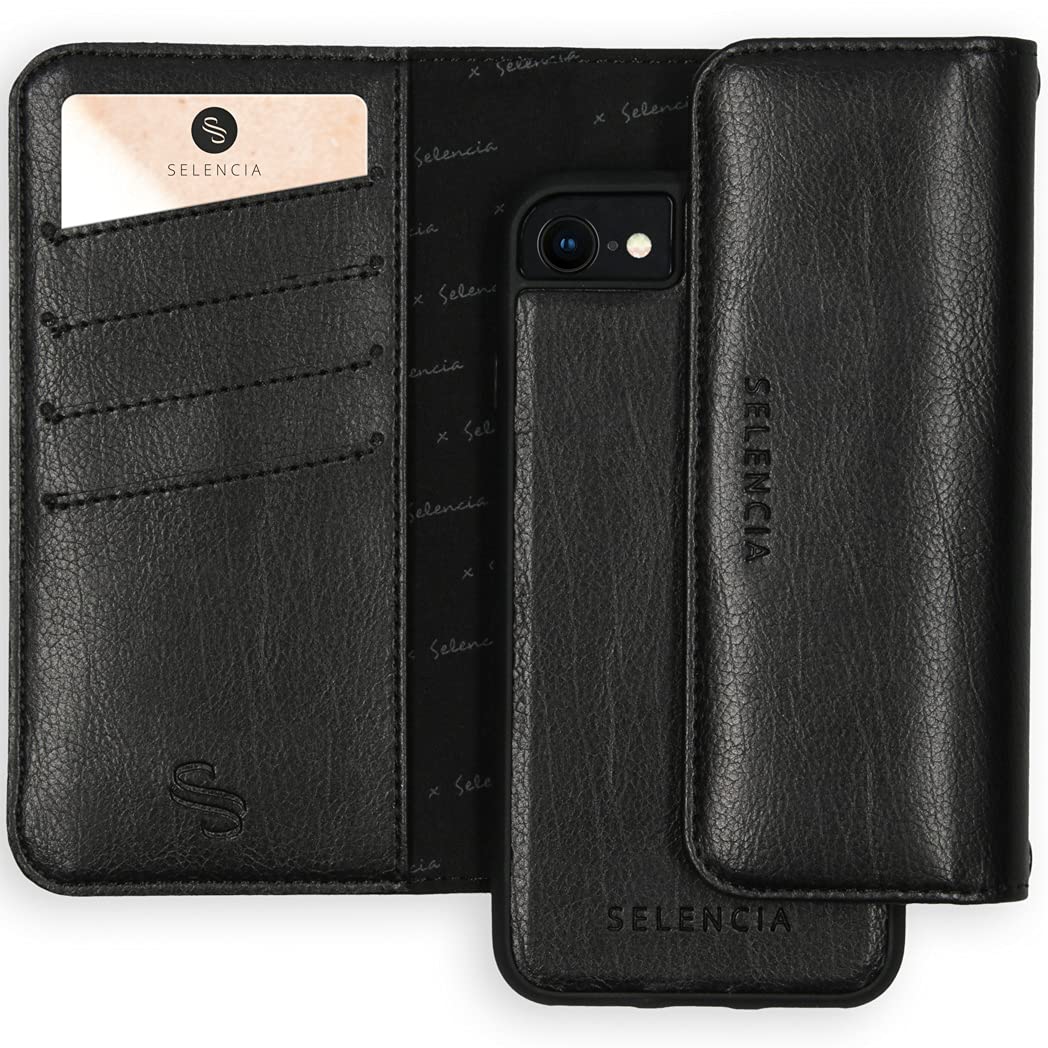 SELENCIA Pochette de protection iPhone 6/6s/7/8/SE 2020, noire