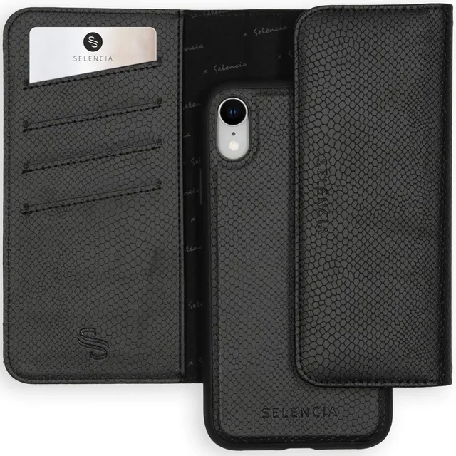 SELENCIA Pochette de protection Tierra iPhone Xr serpent noir RFID