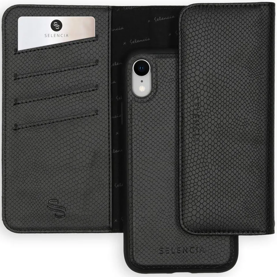 SELENCIA Pochette de protection Tierra iPhone Xr serpent noir RFID