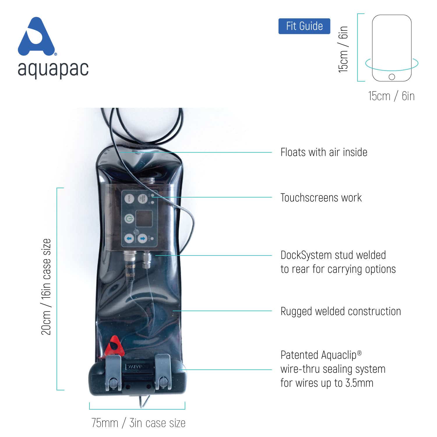 Aquapac Radio Microphones DockSystem Extreme Pro étui micro IPX6
