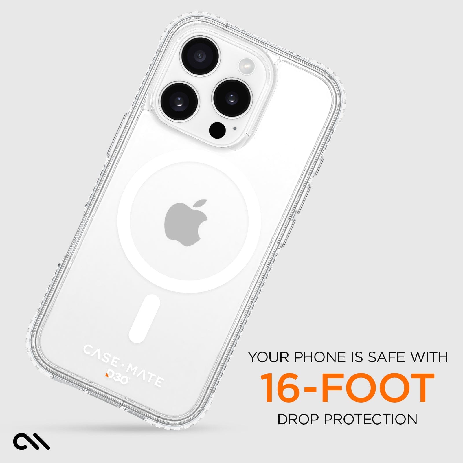 CASE-MATE Phone Cases Tough D3O® Clear MagSafe coque iPhone 16 Pro transparente
