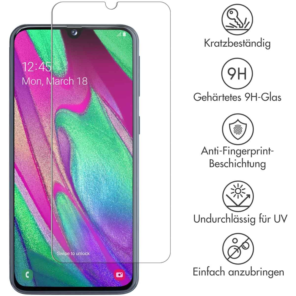 SELENCIA Galaxy A40 verre trempé transparent 9H