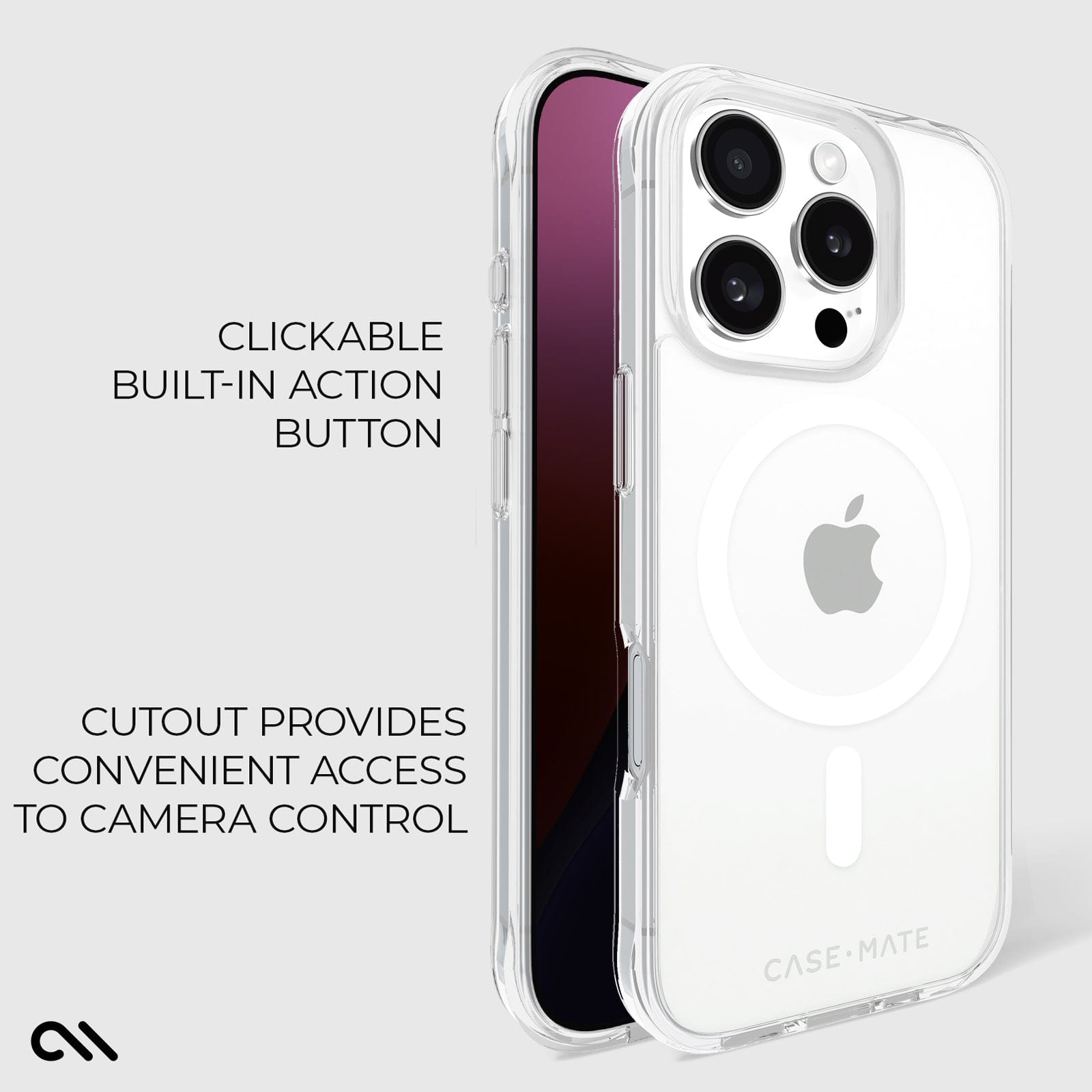 CASE-MATE Phone Cases Tough Clear MagSafe coque iPhone 16 Pro transparente résistante