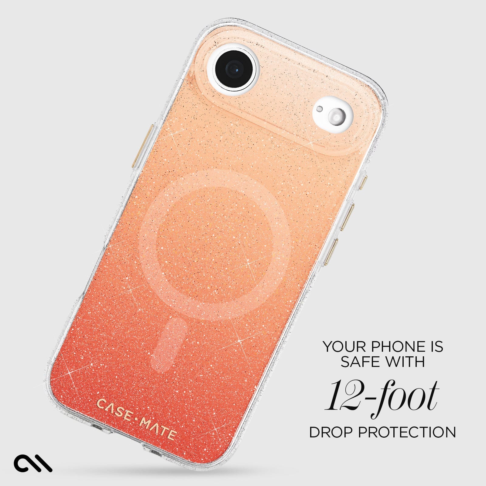 CASE-MATE Phone Cases Sheer Twinkle Orange Ombré coque iPhone Air MagSafe