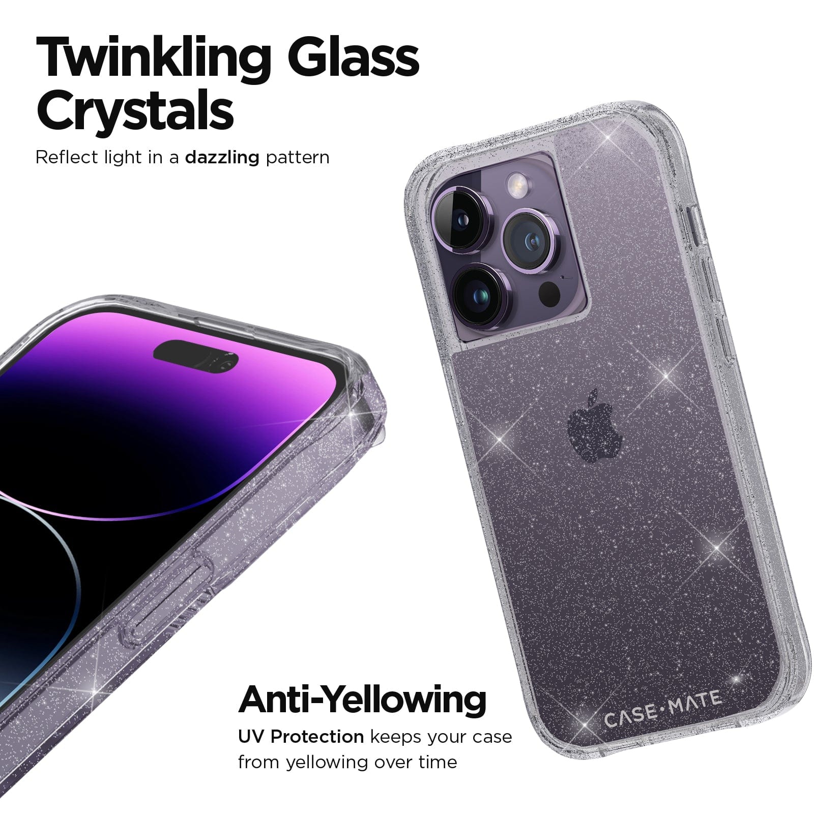 CASE-MATE Phone Cases Sheer Crystal coque iPhone 14 Pro transparente