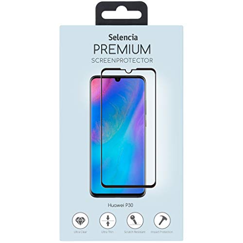 SELENCIA Protection d'écran en verre trempé Huawei P30 noire 9H