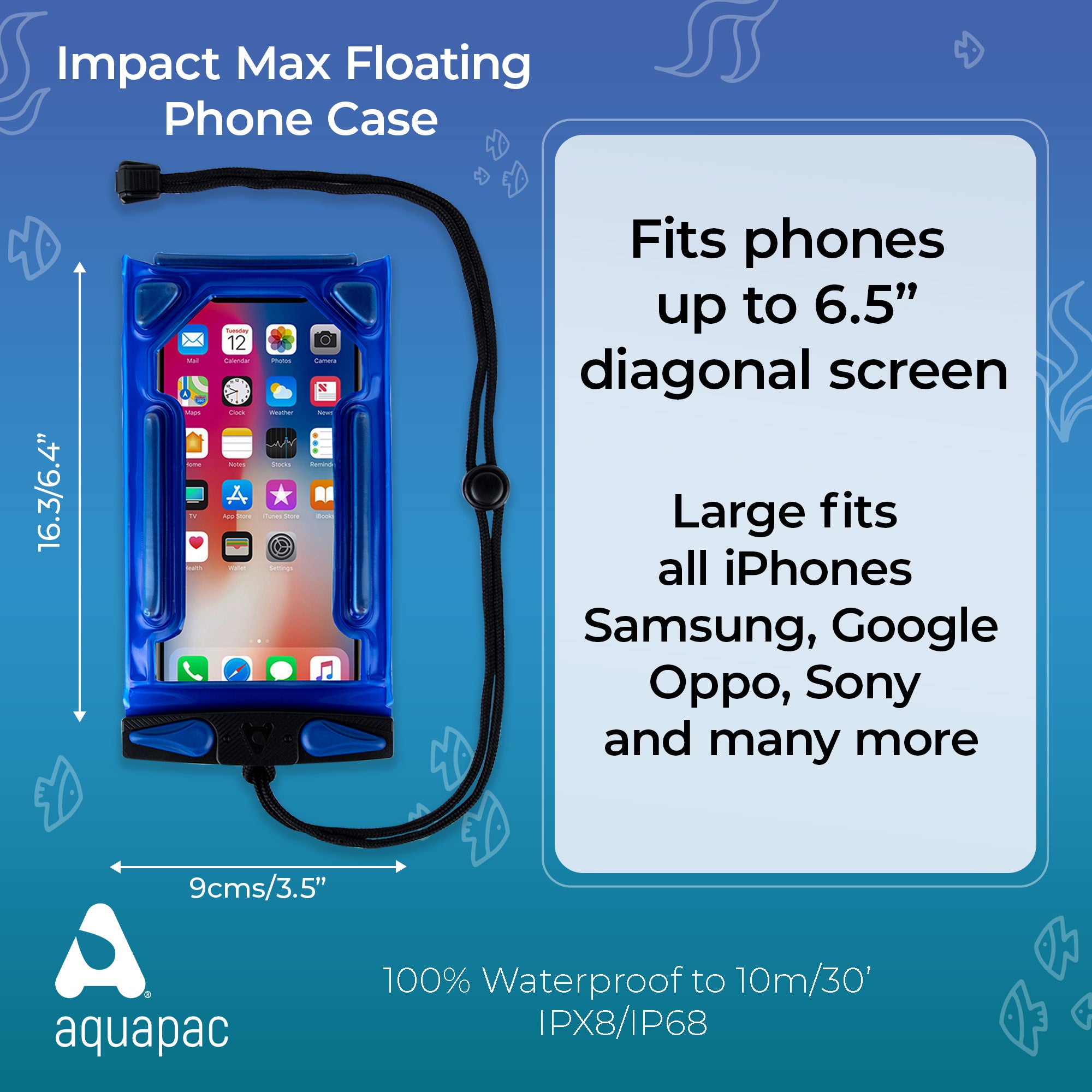 Aquapac Phones Impact Max étui téléphone flottant IPX8 antichoc