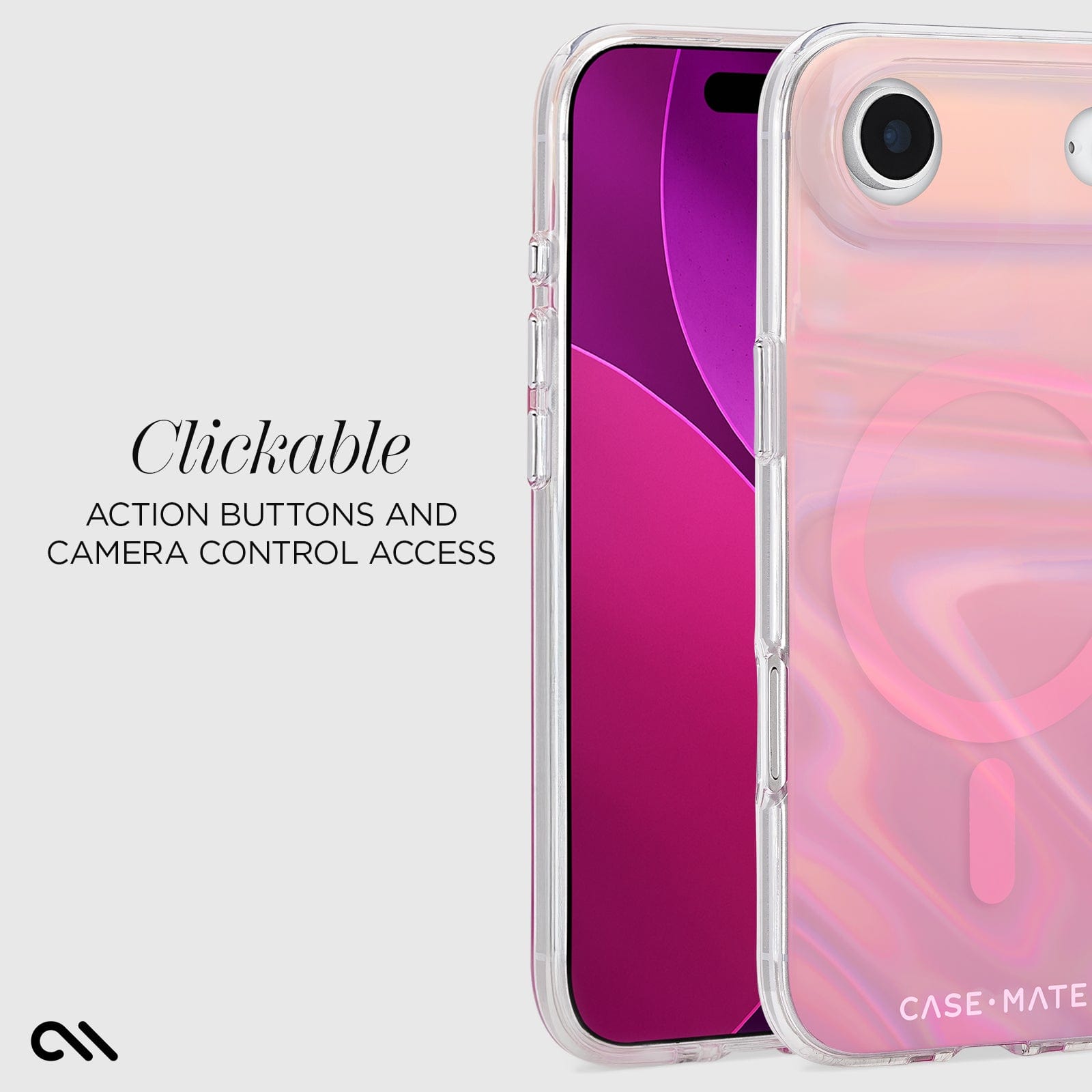 CASE-MATE Phone Cases Peach Soap Bubble MagSafe coque iPhone Air pêche irisée