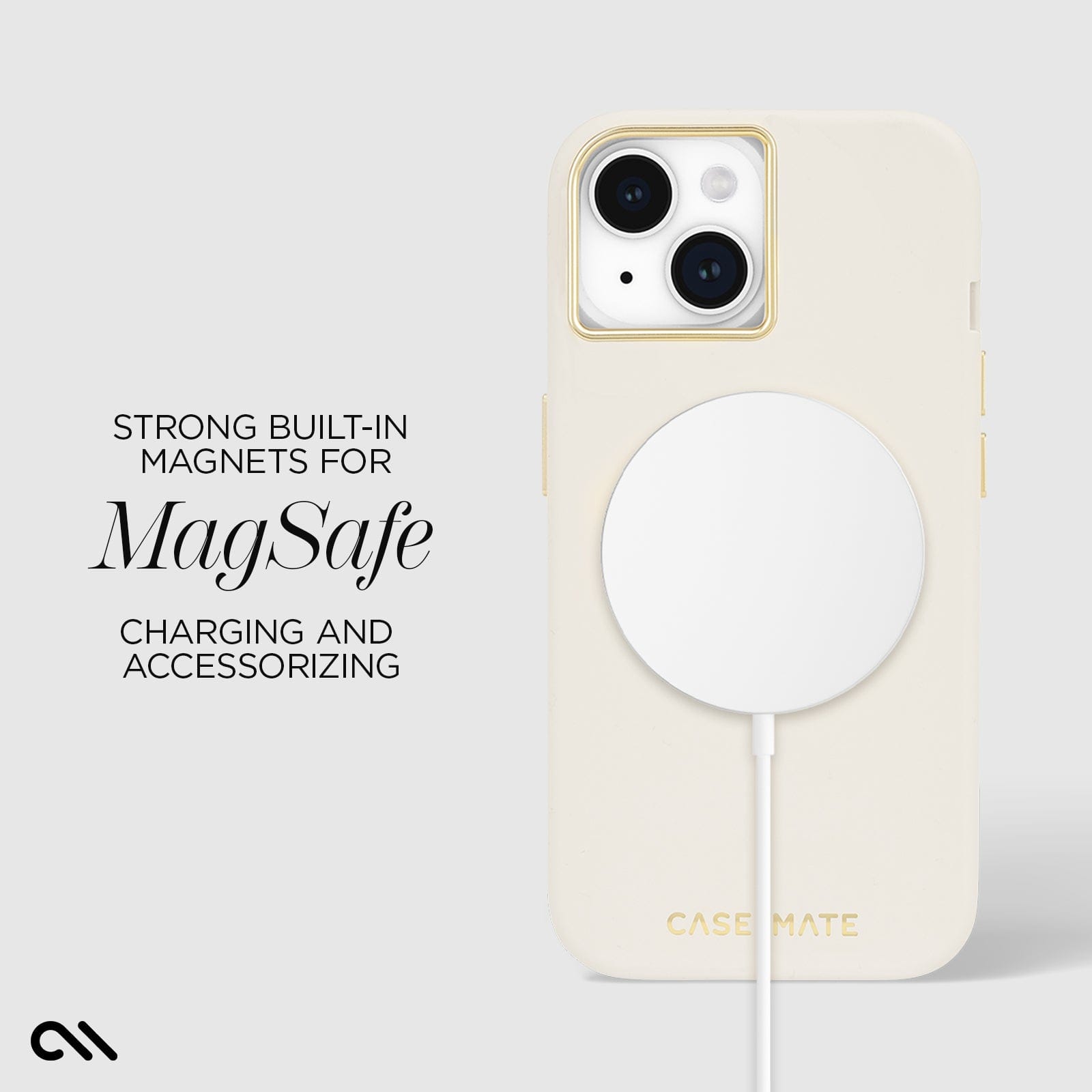 CASE-MATE Phone Cases Silicone coque iPhone 15 beige MagSafe