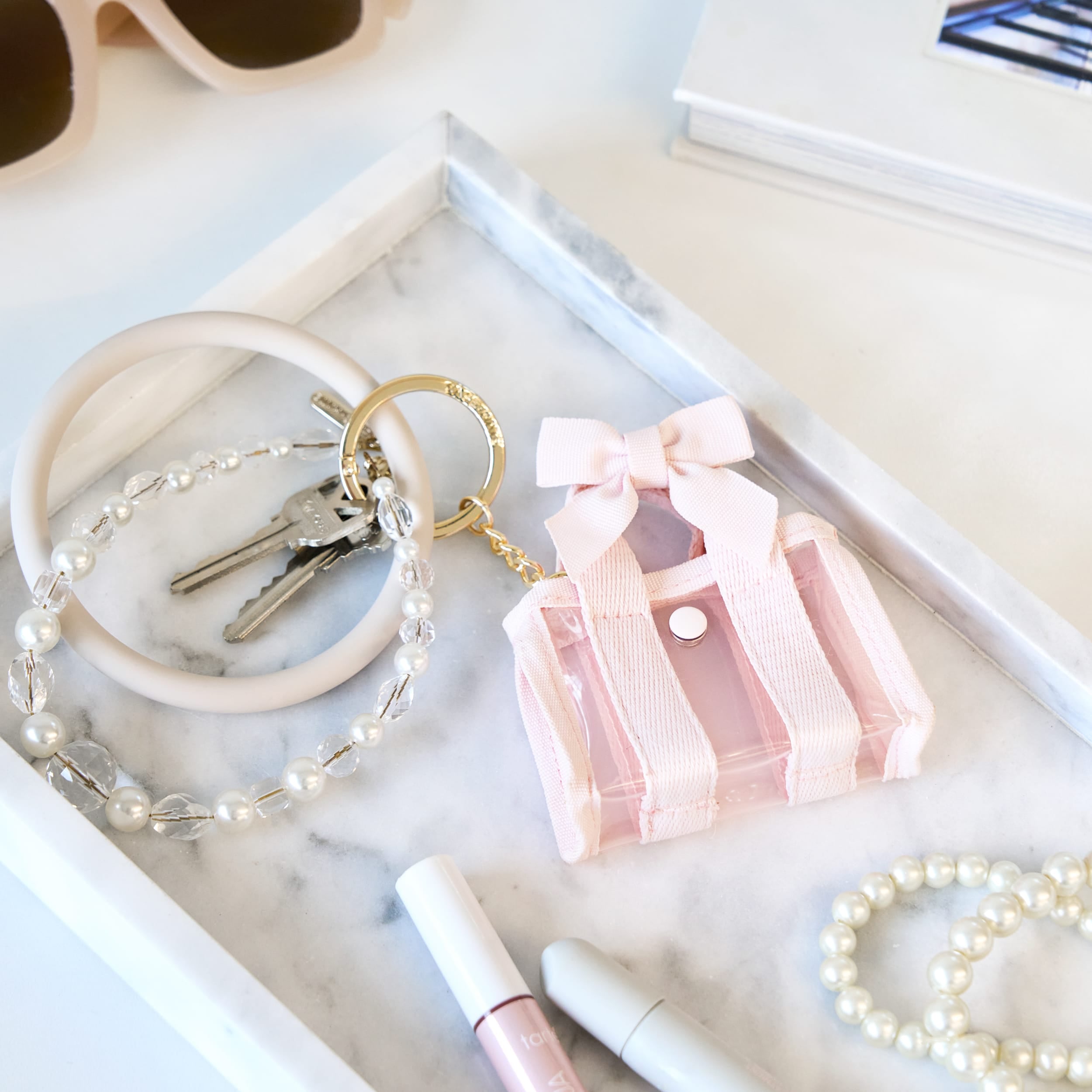 CASE-MATE Jelly Totes porte-clés mini sac Ballet Pink Bow, Iridescent, Something Navy Twilly ou Tortoiseshell Bow