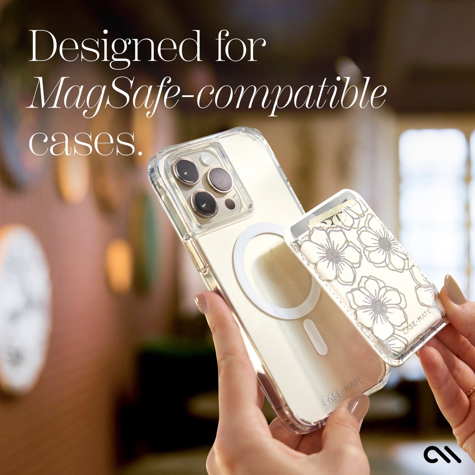 CASE-MATE MagSafe Accessories Floral Gems MagSafe Wallet portefeuille magnétique