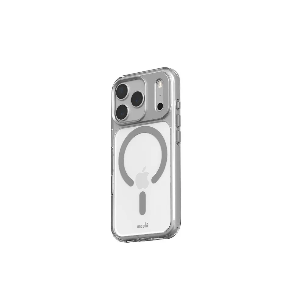 MOSHI Cases iGlaze Hardshell Case coque iPhone 18 Pro Luna Silver magnétique