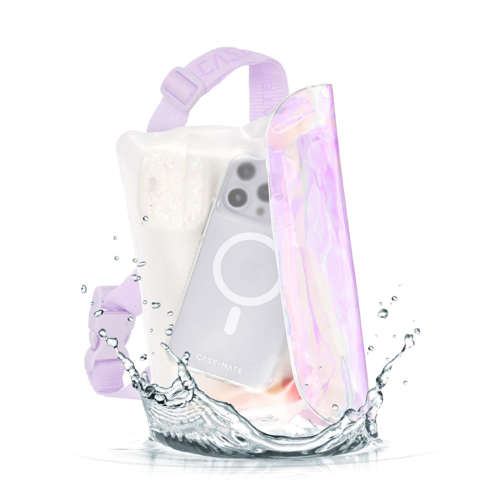 CASE-MATE Pouches Waterproof Phone Belt Bag pochette téléphone irisée Ballet Pink Bow