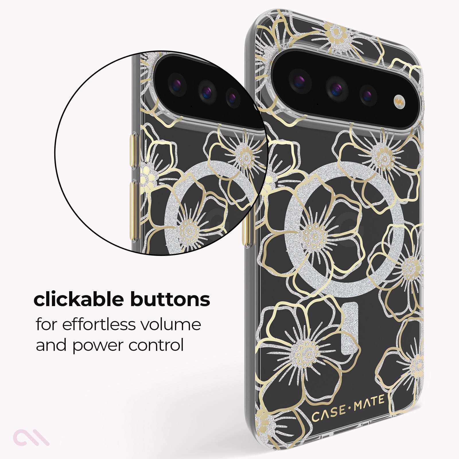 CASE-MATE Phone Cases Floral Gems coque Pixel 11 Pro XL motif floral