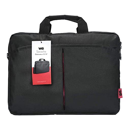 WE Informatique Classic sacoche ordinateur 14 pouces noir rouge rembourrée