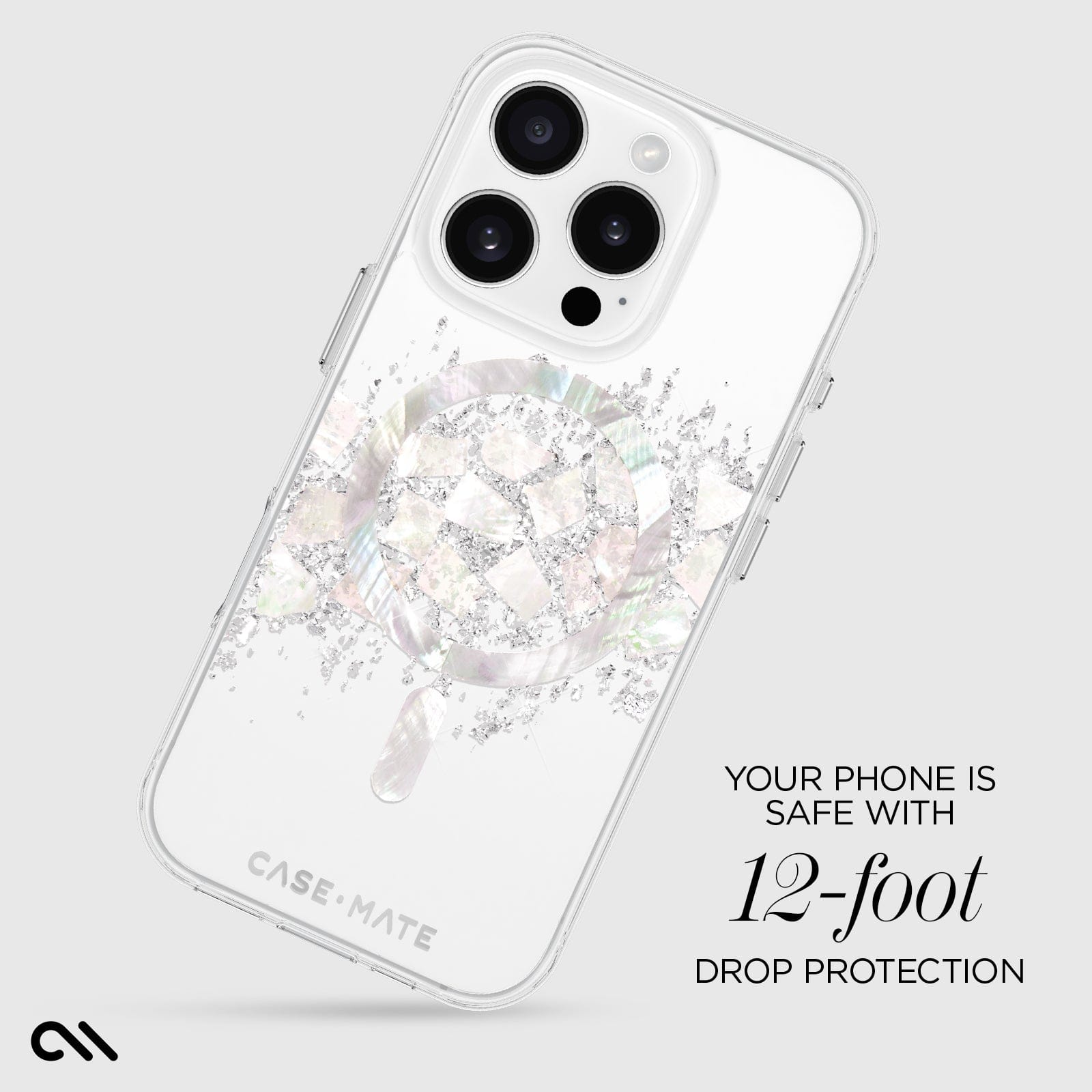 CASE-MATE Phone Cases Touch of Pearl MagSafe coque iPhone 16 Pro nacre