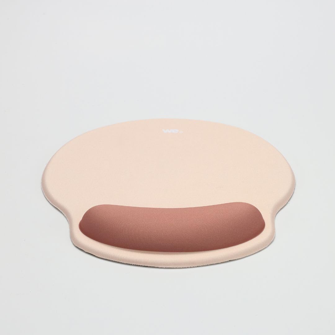WE WE POP Tapis de souris avec repose-poignet bicolore beige et marron en tissu