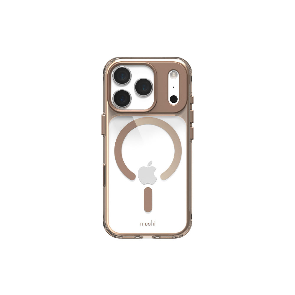 Moshi Cases iGlaze Hardshell Case coque iPhone 17 transparente bronze MagSafe