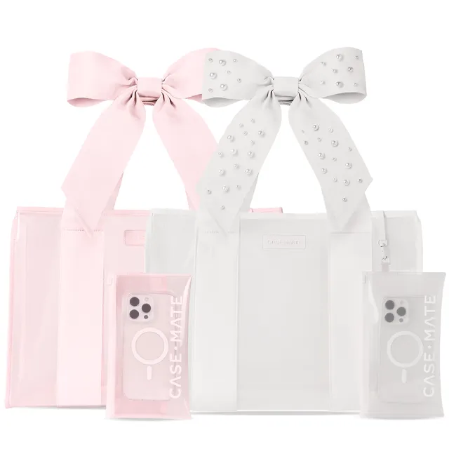 CASE-MATE Bundles The Tote Duo sac cabas rose Ballet et ivoire, lot de 2, lavables