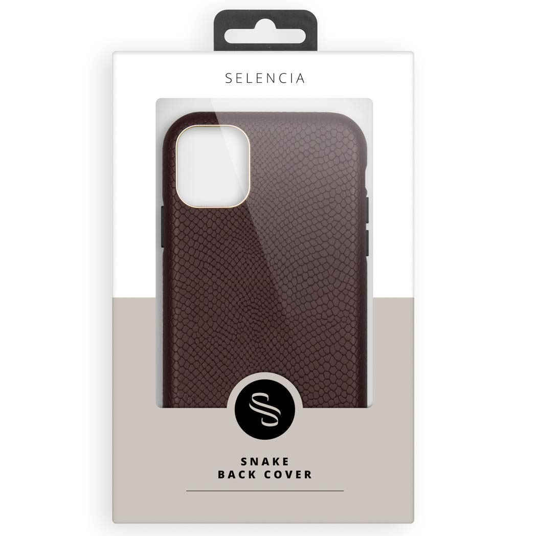 SELENCIA Gaia coque iPhone 11 rouge foncé aspect serpent