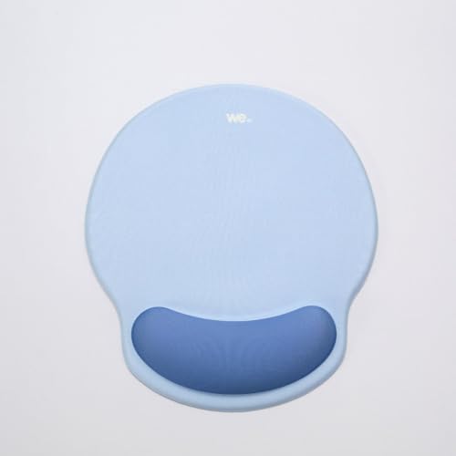 WE WE POP Tapis de souris avec repose-poignet bicolore bleu ciel et bleu foncé en tissu