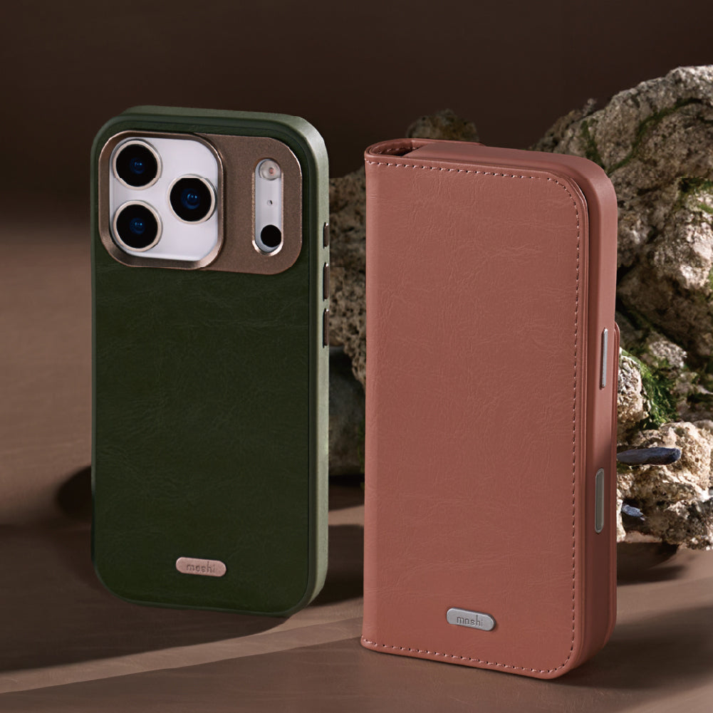 Moshi Cases Overture Case with Detachable Magnetic Wallet (MagSafe) coque iPhone 17 Pro Misty Coral