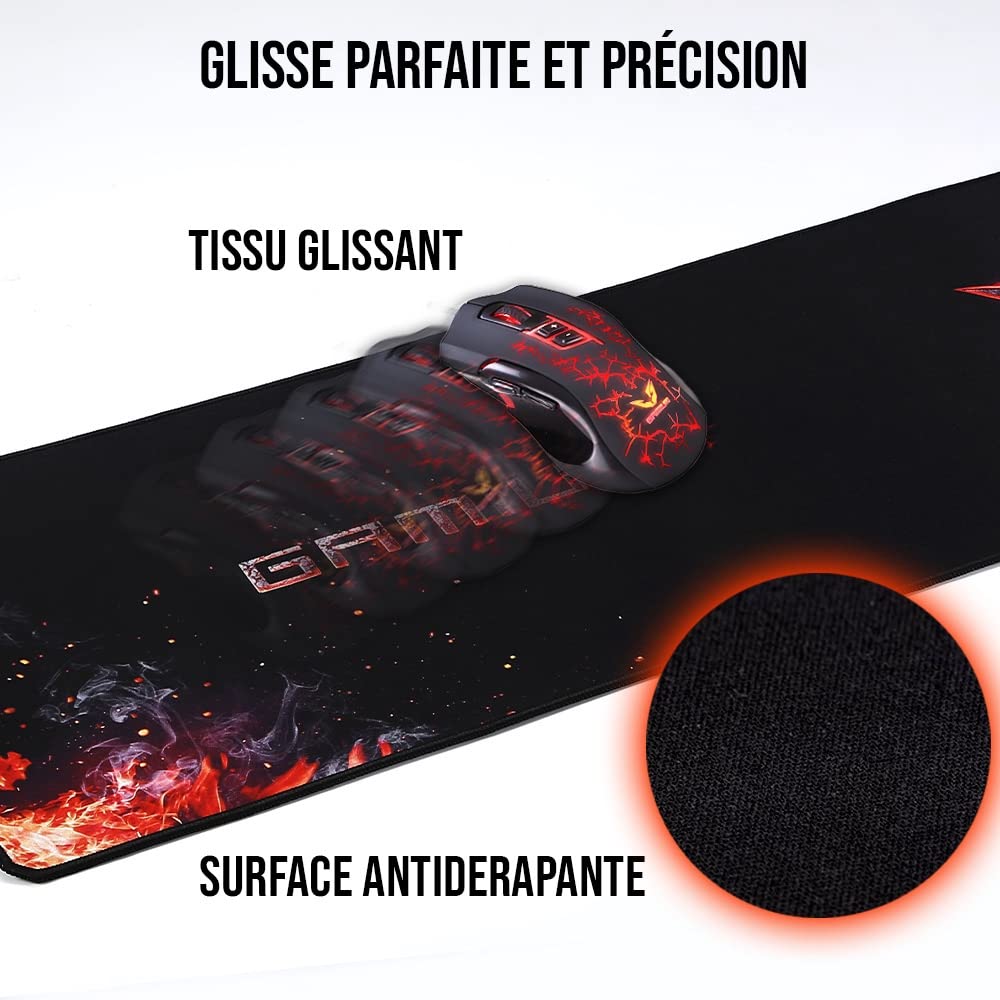 WE GAMIUM tapis de souris gaming XXL 900 x 300 x 3 mm antidérapant