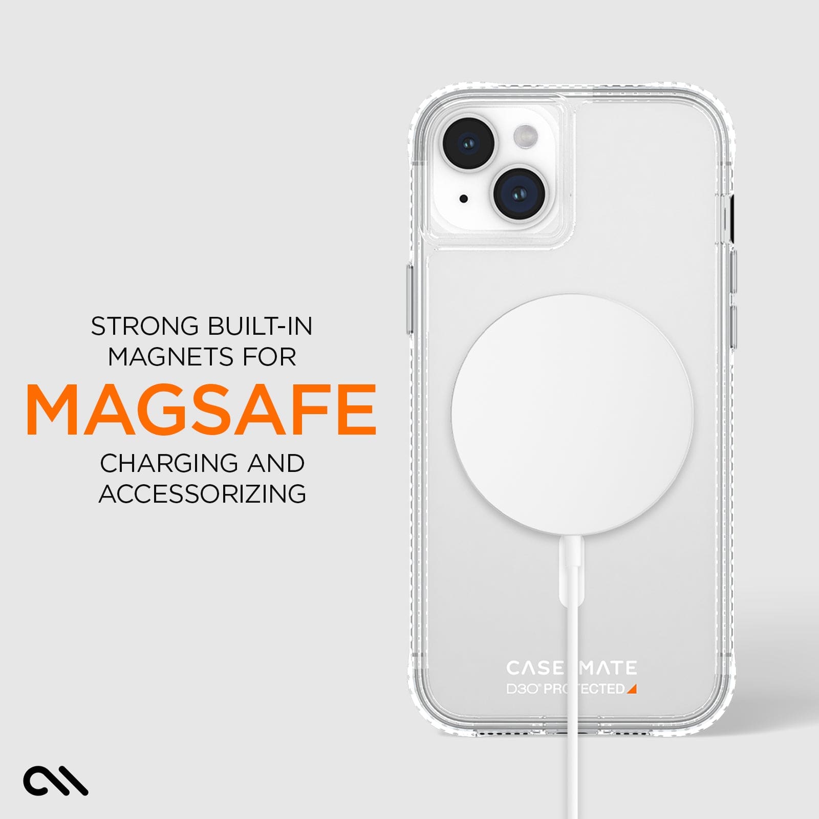 CASE-MATE Tough D3O® Clear MagSafe iPhone 15 Plus coque transparente