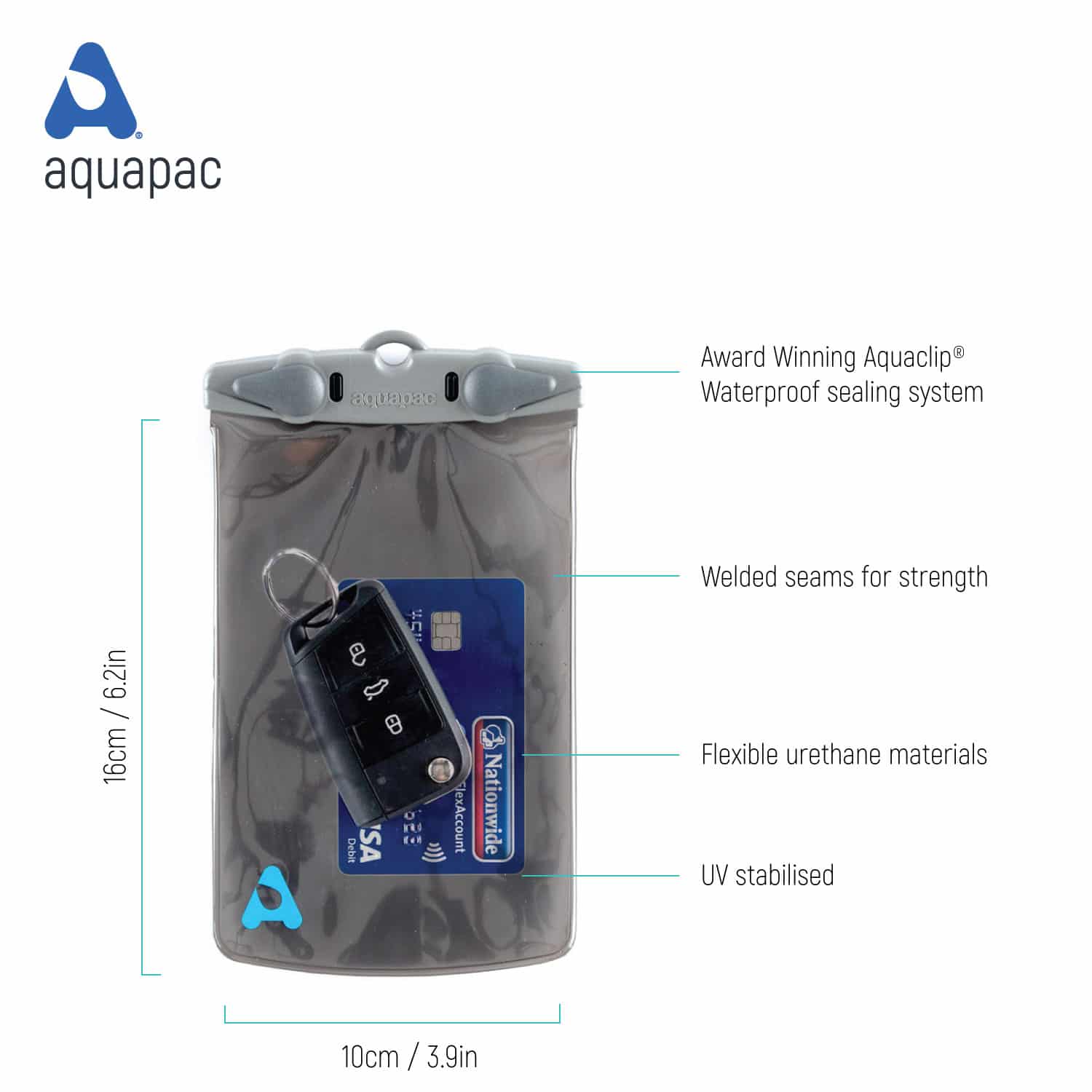 Aquapac Phones Passport & Phone Case étui étanche gris transparent