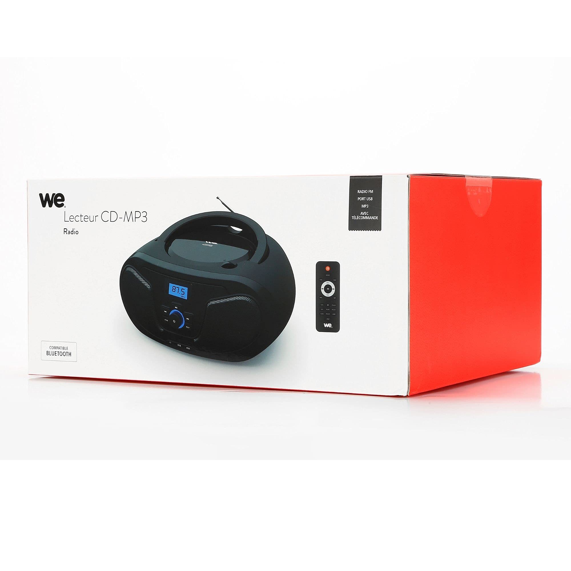 WE Audio Lecteur Radio CD-USB(MP3)-Bluetooth radio CD noir
