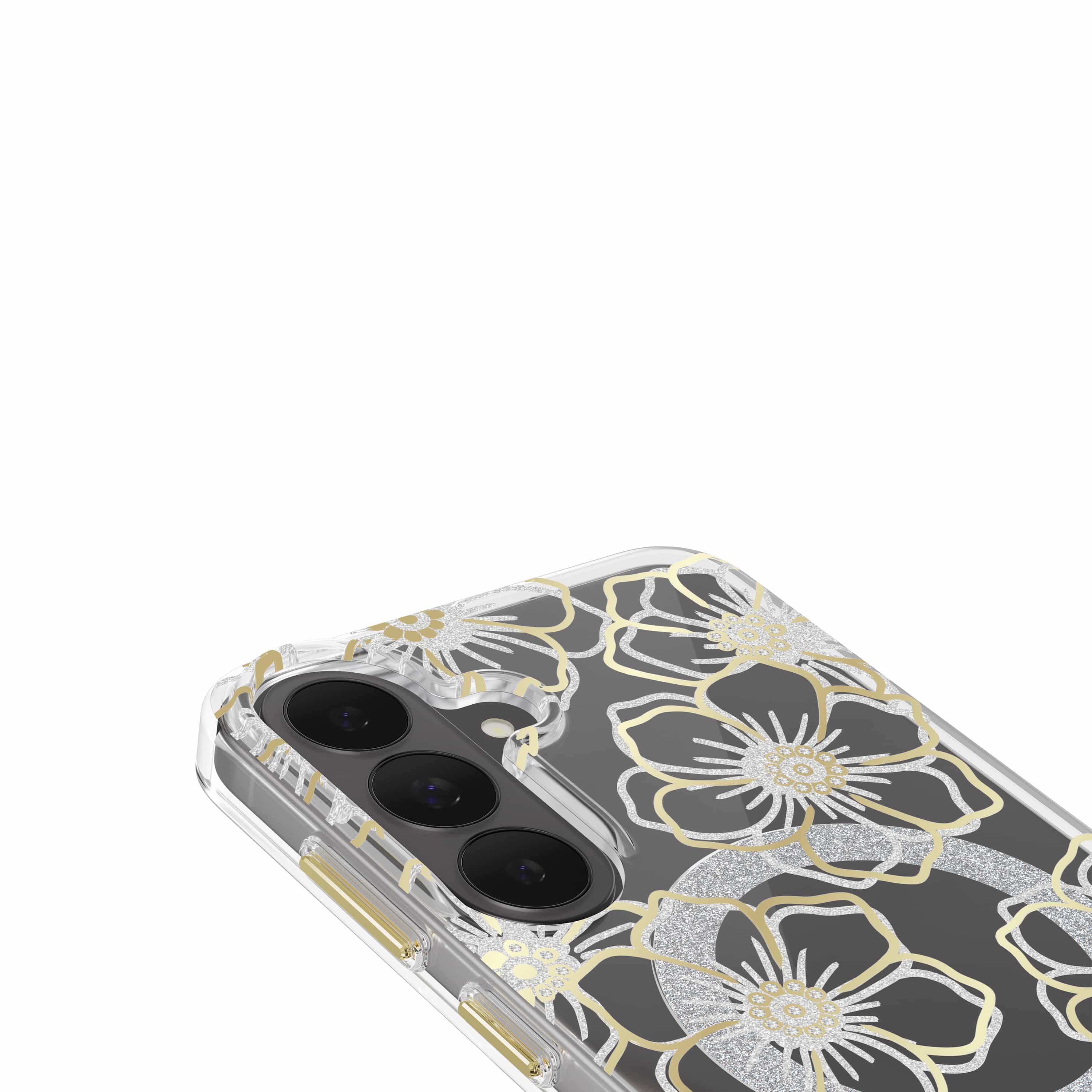 CASE-MATE Phone Cases Galaxy S26 FE coque Floral Gems, Sheer Twinkle Silver